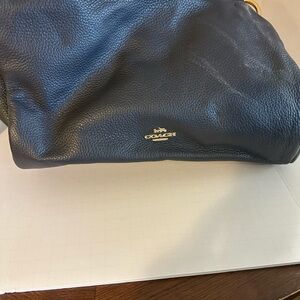 Coach Black and Gold Leather Bag